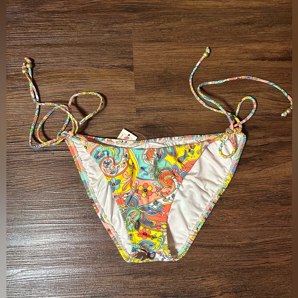 Medium Shoshanna Swim Colorful Paisley Bikini Bottom tie sides multicolor